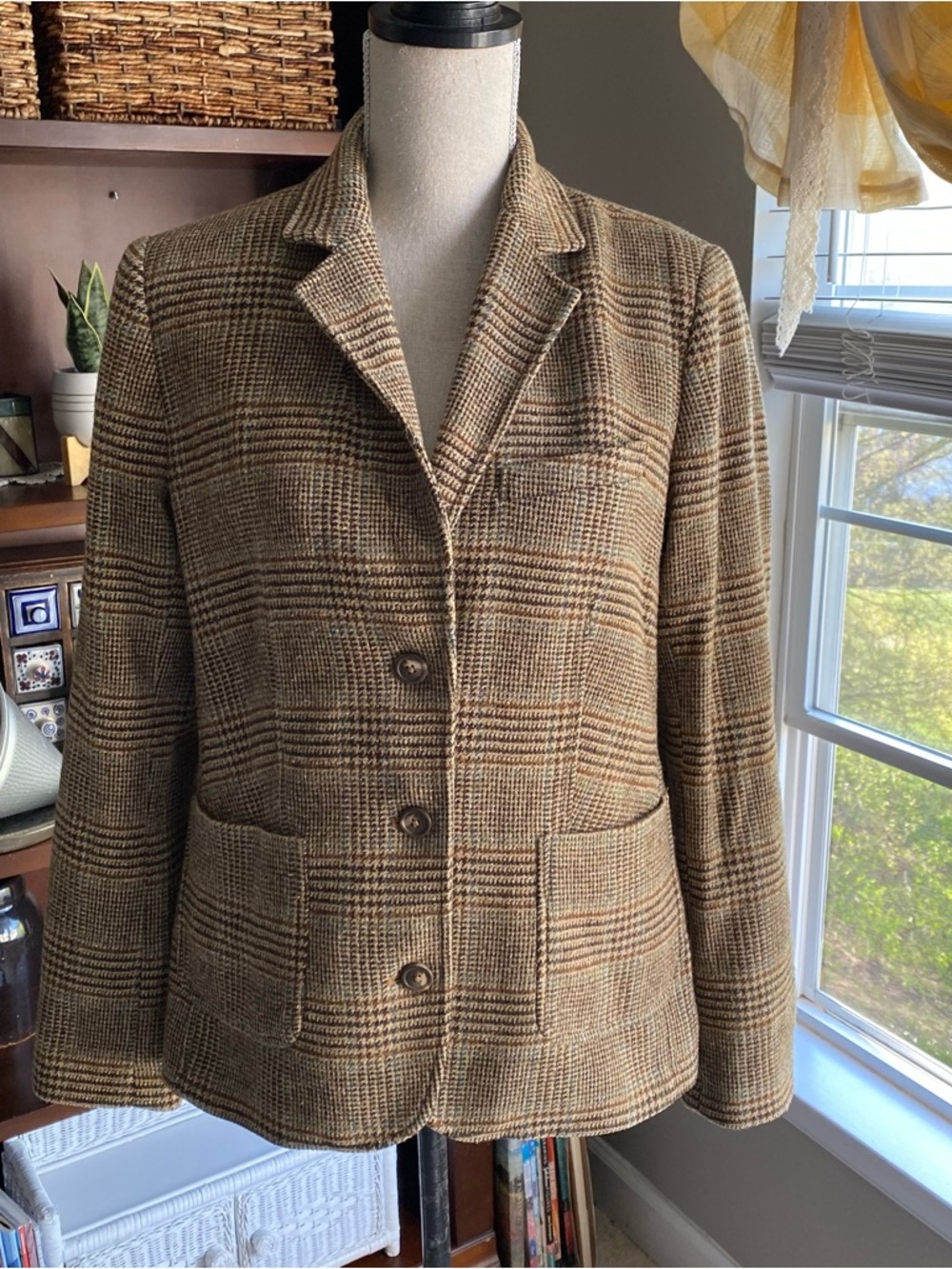 Vintage L.L. Bean Women's Brown Tweed Riding Blazer EUC